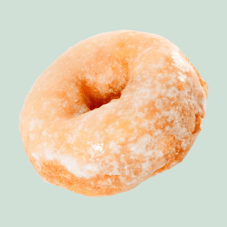 Glazed original doughnut, made moments ago